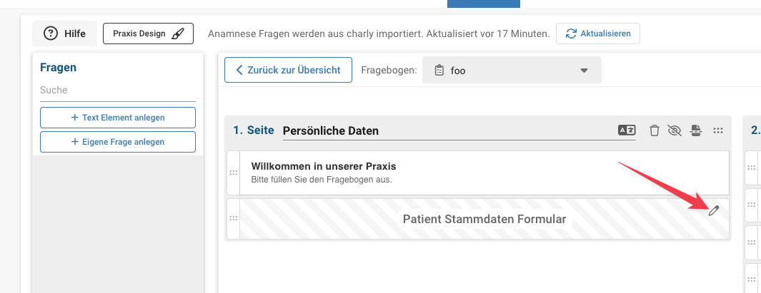 Kontaktdaten-Konfiguration