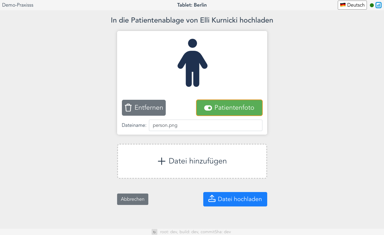Ablage-Upload-App Screen