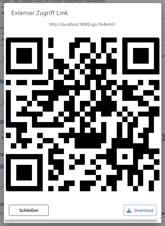 Fragebogen-Konfiguration: QR-Code